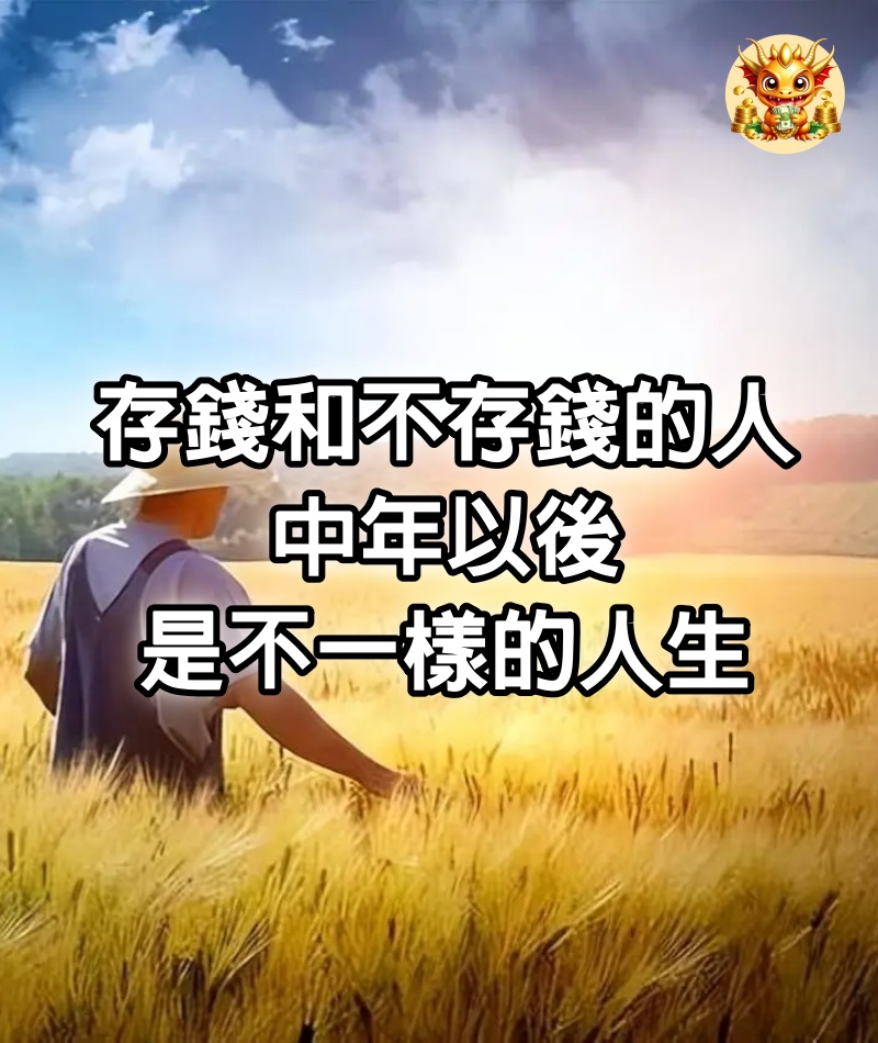 存錢和不存錢的人，中年以後是不一樣的人生（實話）