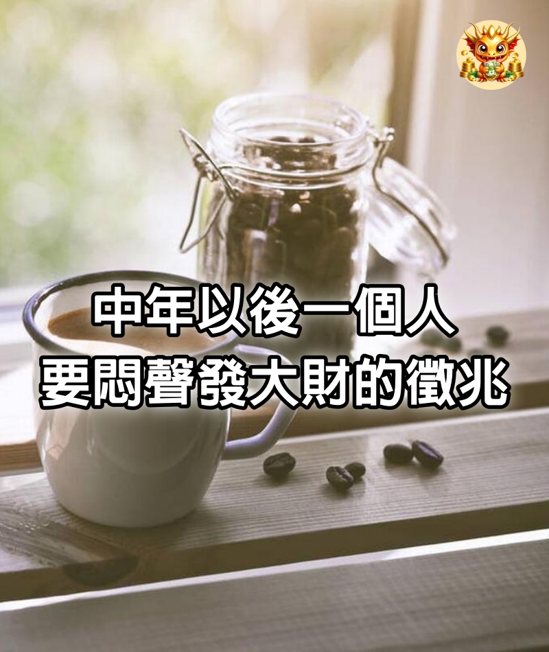 中年以後，一個人要「悶聲發大財」的徵兆