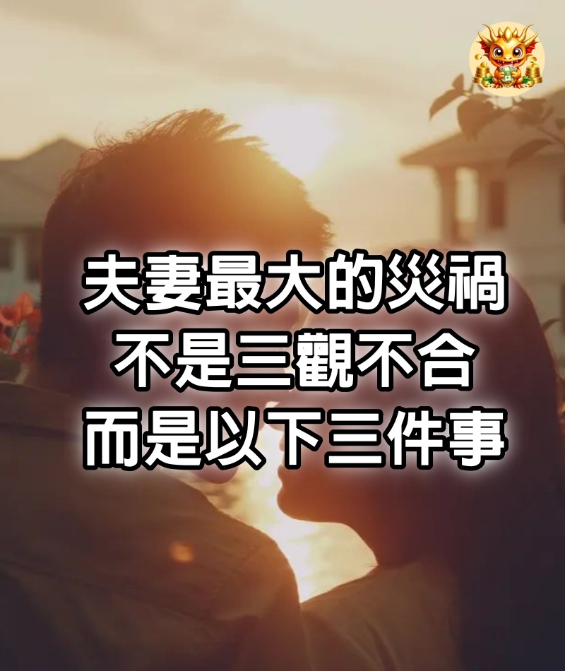 夫妻最大的災禍，不是三觀不合，而是以下三件事