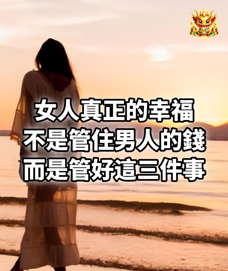 女人真正的幸福，不是管住男人的錢，而是管好這三件事