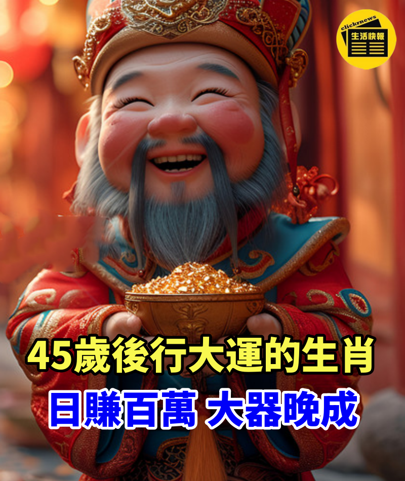 45歲後行大運的生肖，日賺百萬，大器晚成