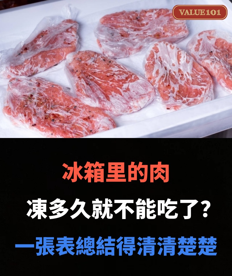 冰箱里的肉凍多久就不能吃了？一張表總結得清清楚楚！