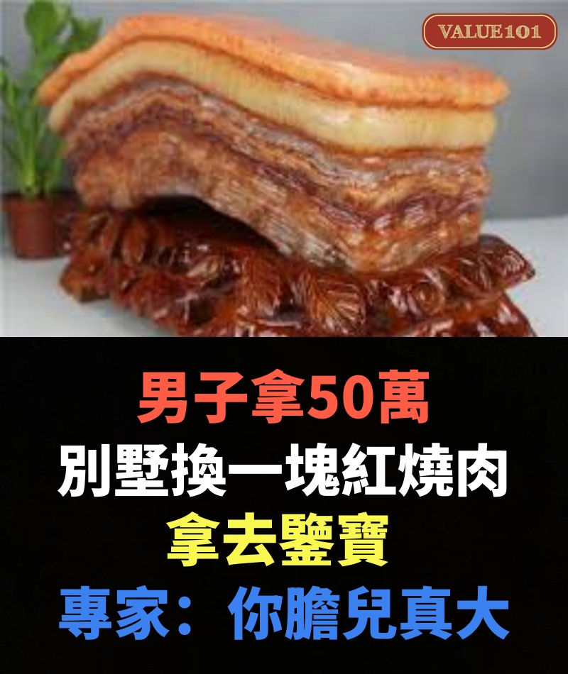 男子拿50萬別墅換一塊紅燒肉，拿去鑒寶，專家：你膽兒真大