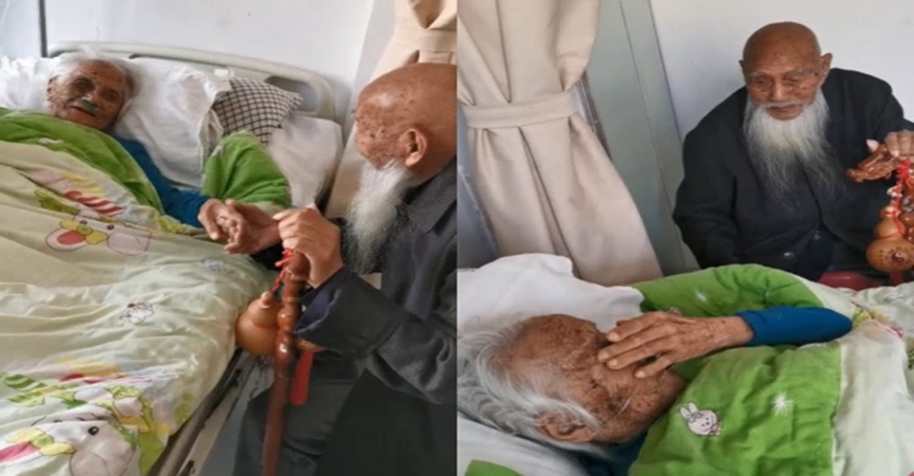 104歲哥哥趕來看「97歲重病妹妹」！　妹妹緊握哥哥的手「忍不住流淚」：也許是最後一次了