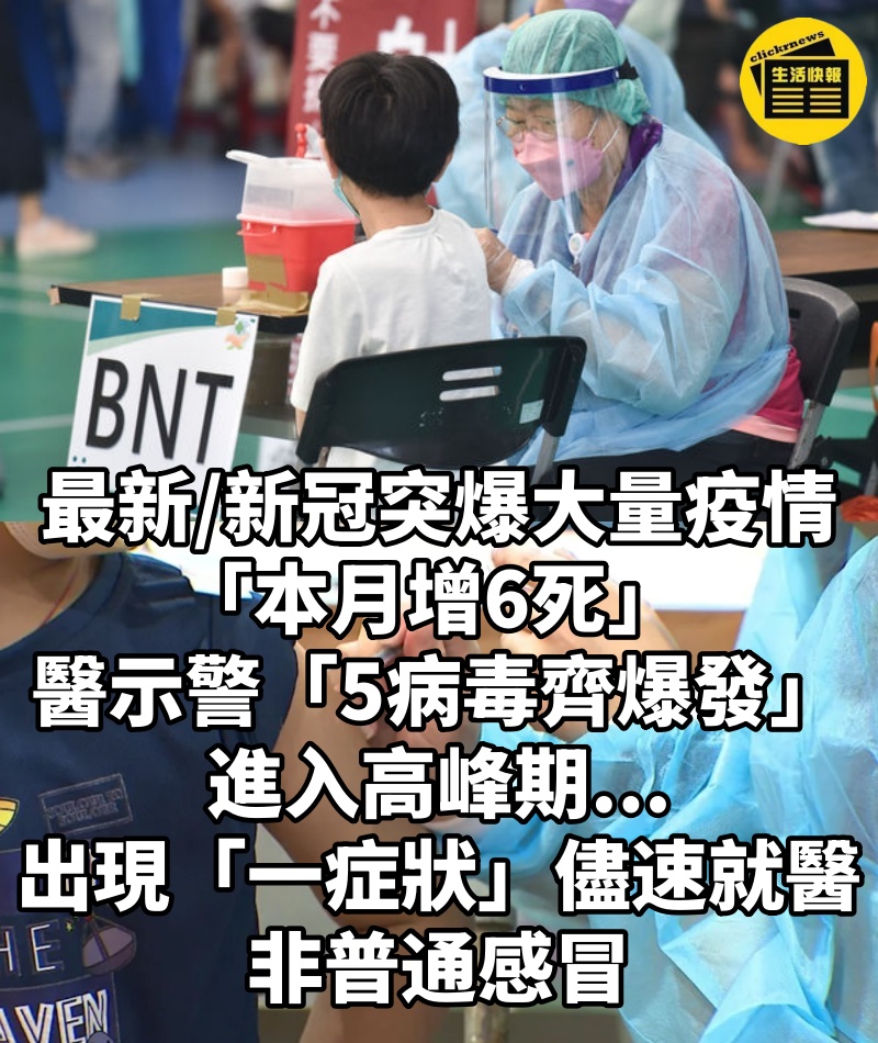 最新/新冠突爆大量疫情「本月增6死」 醫示警「5病毒齊爆發」進入高峰期...出現「一症狀」儘速就醫:非普通感冒